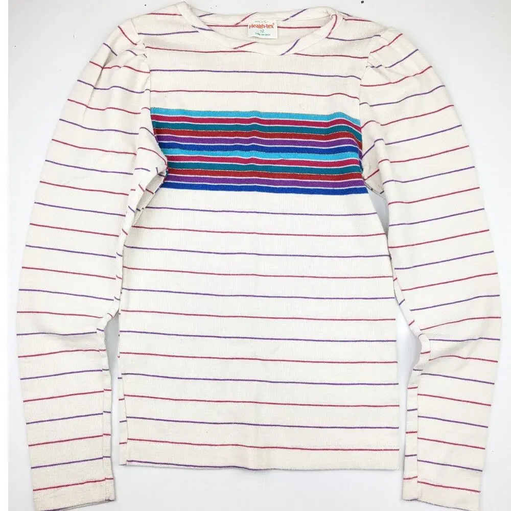 Vintage Healthtex Long Sleeve Girls Shirt - 12 (fits 8-9)